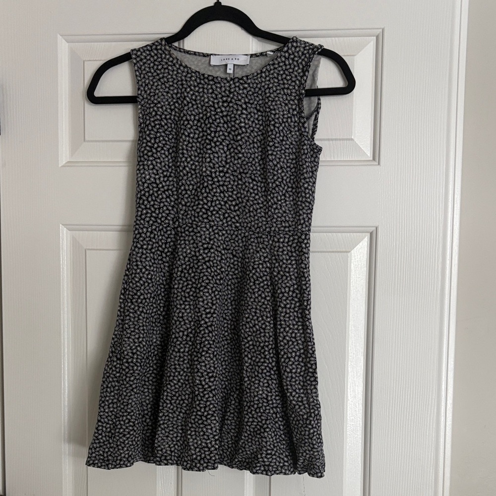 Lake and Ro Black and White Patterned Mini Dress